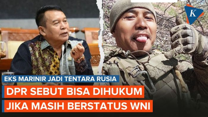 Eks Marinir Jadi Tentara Rusia, DPR: Kalau Masih WNI Bisa Dihukum Legislator Khawatirkan Loyalitas Eks Marinir yang Gabung Rusia